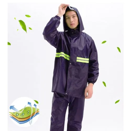เสื้อกันฝน ชุดกันฝนขี่มอเตอร์ไซค์ มีแถบสะท้อนแสง
